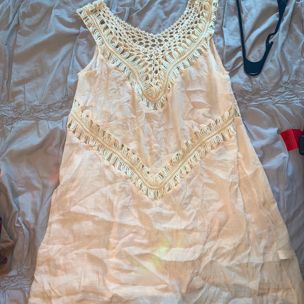 Swim suit beach cover up. Cream boho lace size small. Never worn.